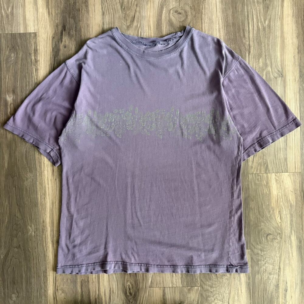 Vintage Faded Surf Beach T-Shirt Men's Size L California Floral Tribal Purple